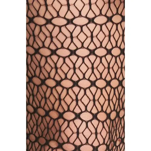 Nordstrom Women Geo Net Tights Black Size S/M - Picture 2 of 2